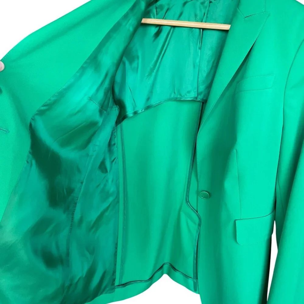 Akris Punto Emerald Wool Statement Blazer – Size 12 – Luxury Collector Piece - Picture 6 of 10